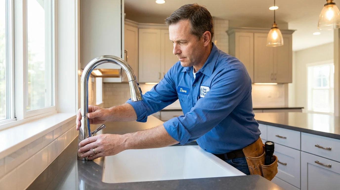 Kitchen faucet installation by Johns Plumbing LLC in Lavaca