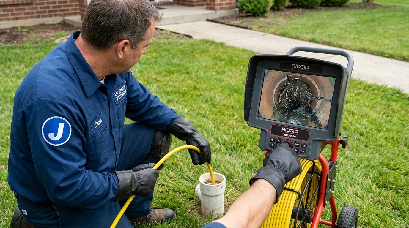 Sewer camera inspection being performed by Johns Plumbing LLC in Lavaca